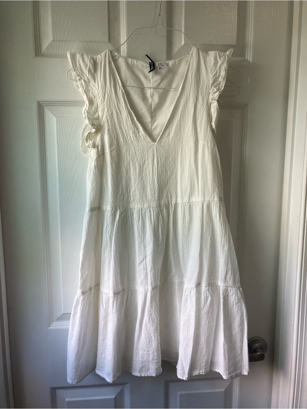 Ruffle Short Sleeve Tiered Sun Dress Womens Size XS